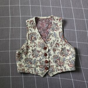 Vtg Cottagecore Floral Paisley Vest
